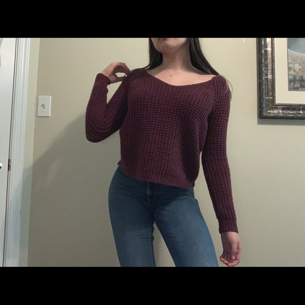 maroon cozy knit sweater!
